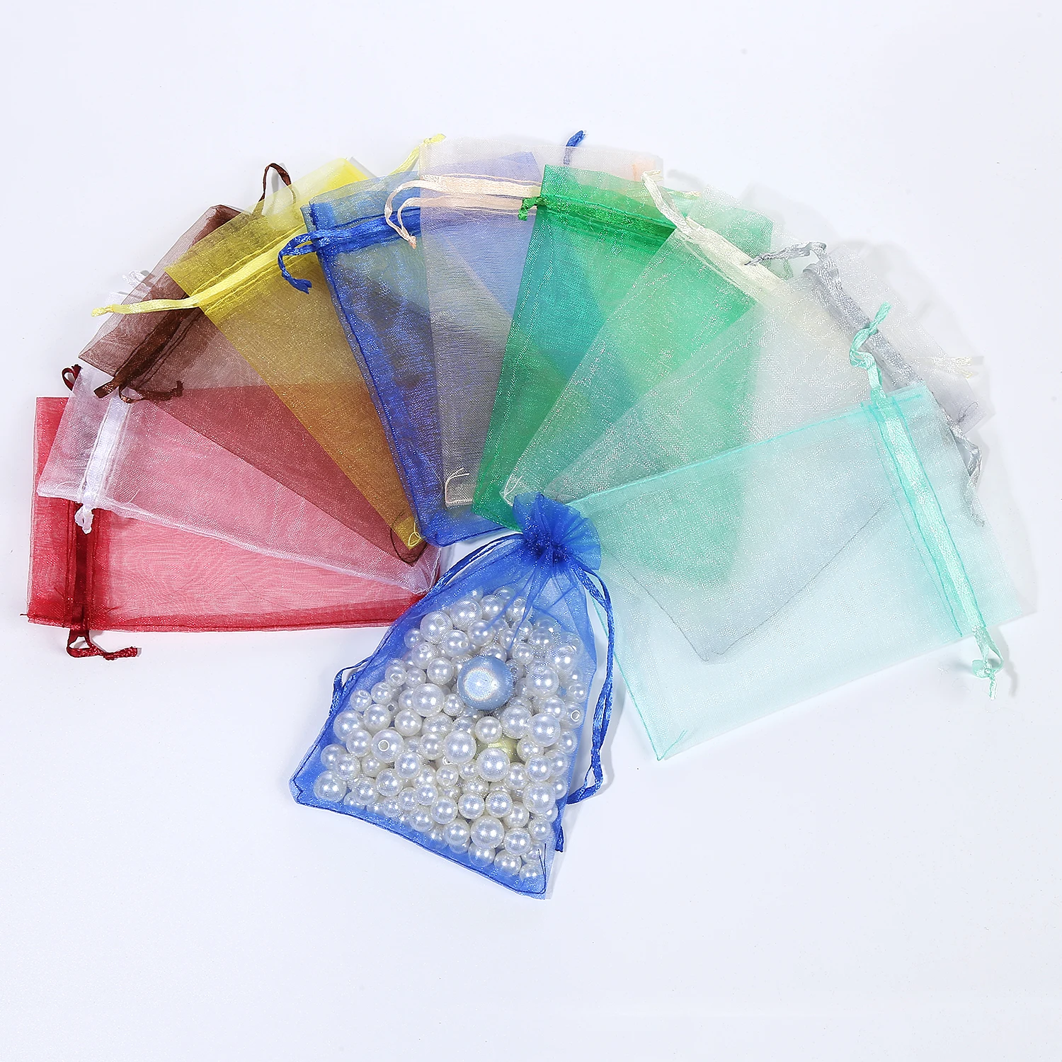 Personalized Sheer Organza Bags With Drawstring For Candy Jewelry Baby Shower Party Wedding