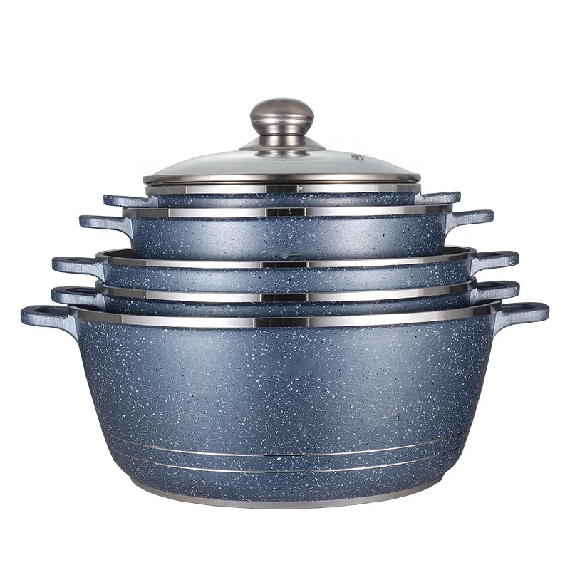 

factory Eco-friendly 10pcs aluminium cookware set cooking pot fry pan with non stick