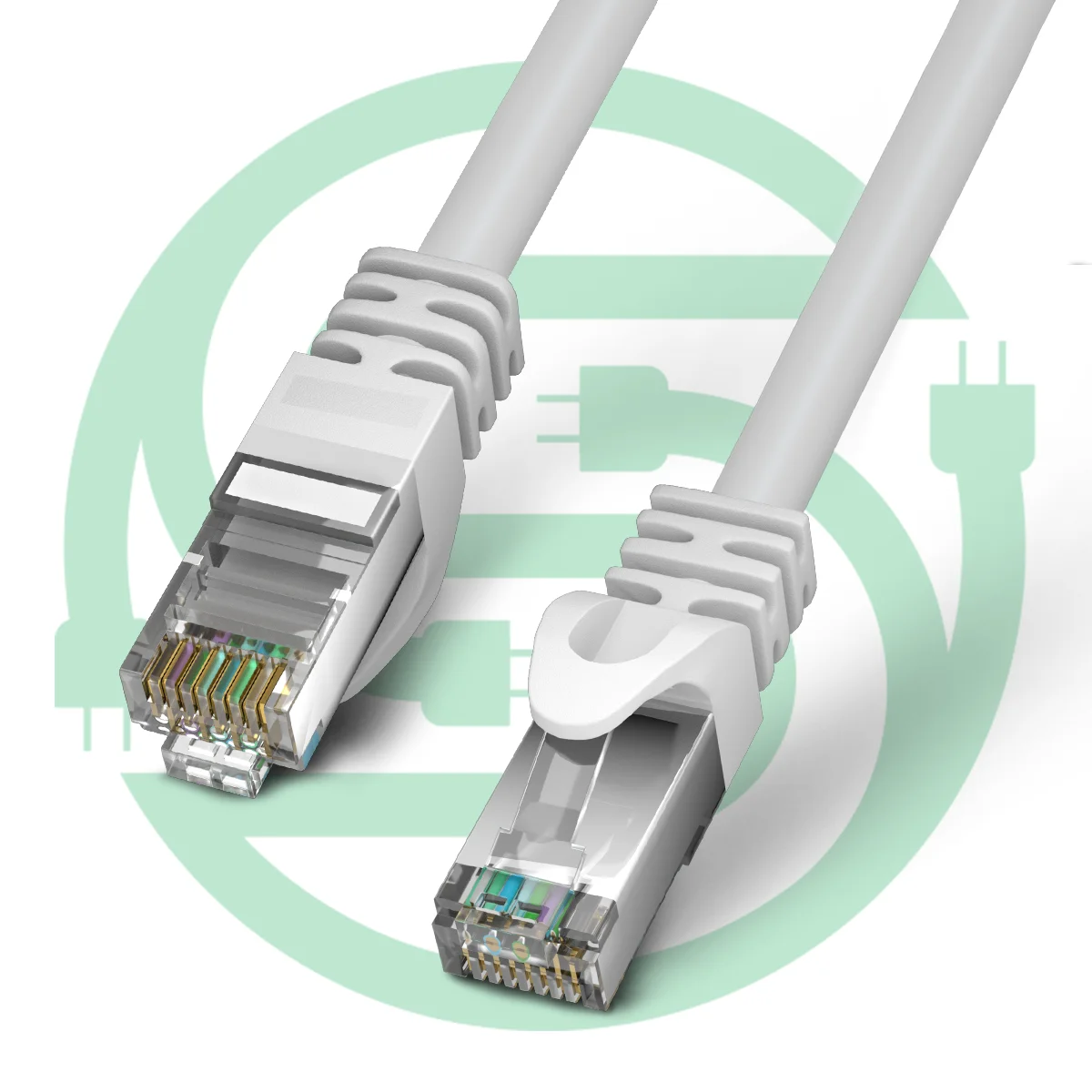 Computer Use RJ45 Connector PVC Jacket Copper Clad Aluminum Wire Cat5e ...