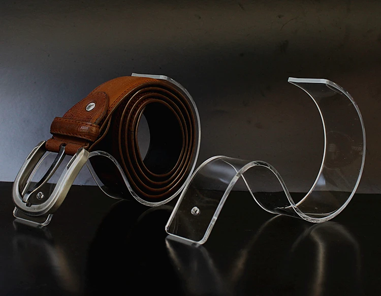 Retail Wholesale Clear Acrylic Belt Display Rack Belt Exhibition Stand