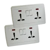 Feihui hot sale British/BS/UK 250V AC 2 gang 13A wall socket/13amp 6pin 6hole power wall switch socket for India Pakistan Russia