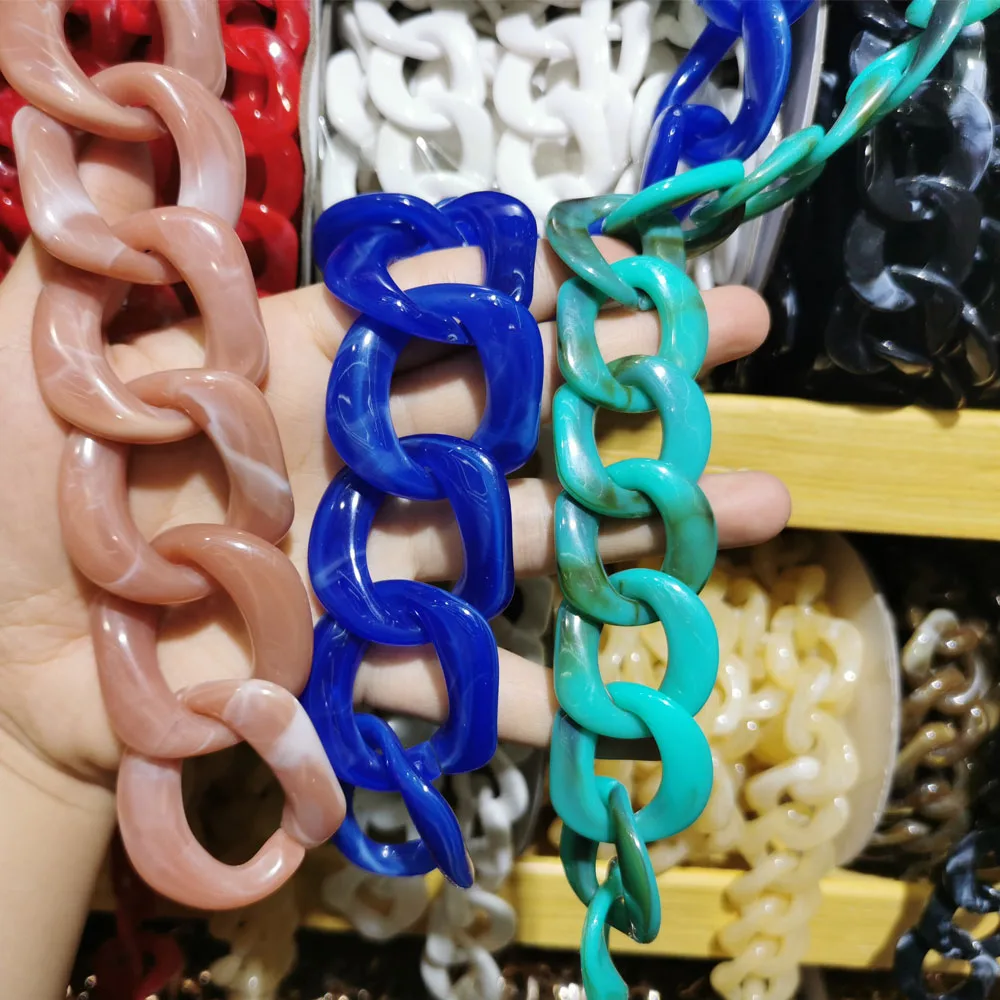 夸张超厚塑料项链,多色夫人街亚克力首饰定制锁链链丙烯酸链链项链