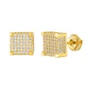 Wholesale HipHop Iced Out Big Square Flat Screen Block Screw Back Stud Zirconia Earring For Men
