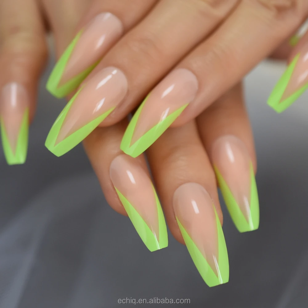 neon french nails