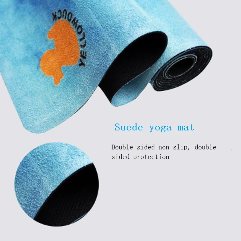 183*68cm*1mm Suede Natural Rubber Yoga Mat Anti Slip Sweat Absorption Yoga Pad Fitness Gym Sports Exercise Pad Yoga Mats