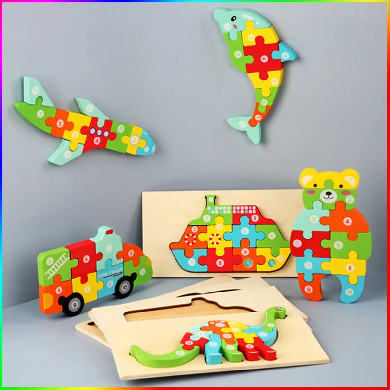 Wooden 3d Puzzle For Kids Montessori Game Toys Children Animal