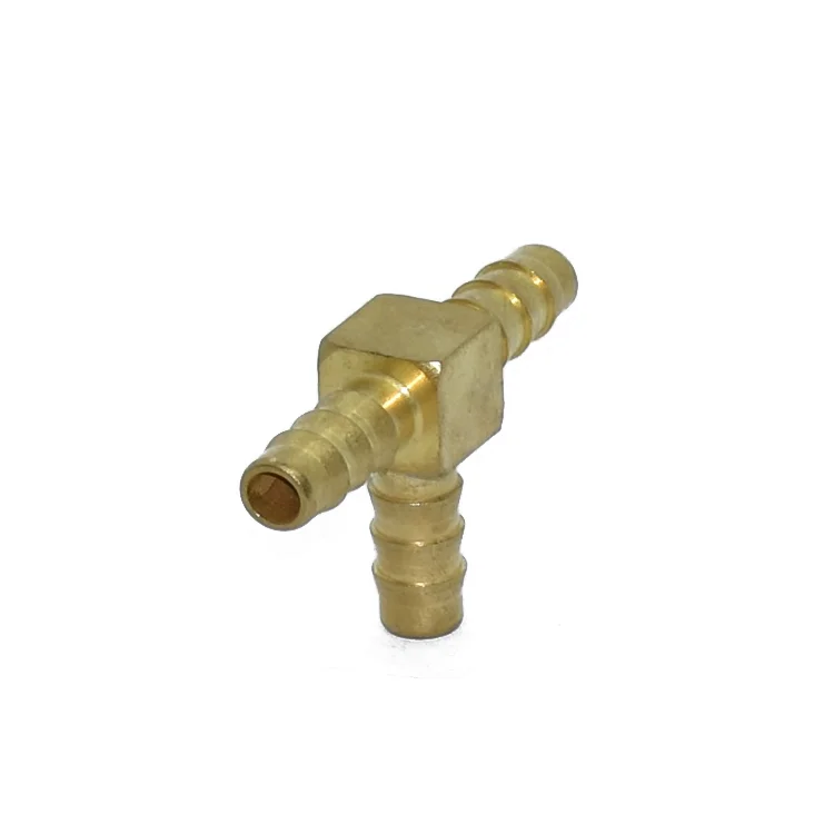 Cross brass fitting 3 way barbed Tee connector for Air Gas Water Fuel