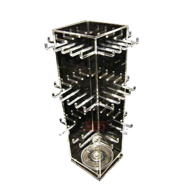 Retail Store Counter Top Rotating Acrylic Keychain Display Case Rack ...