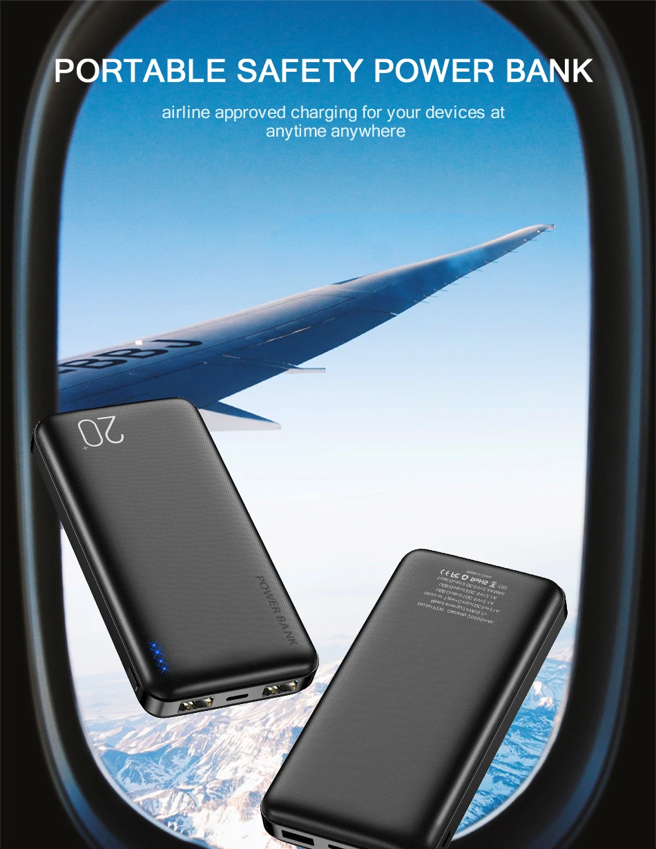 FLOVEME 2 usb Portable Phone Charger Powerbank 20000mah Mobile Power Bank - ANKUX.COM