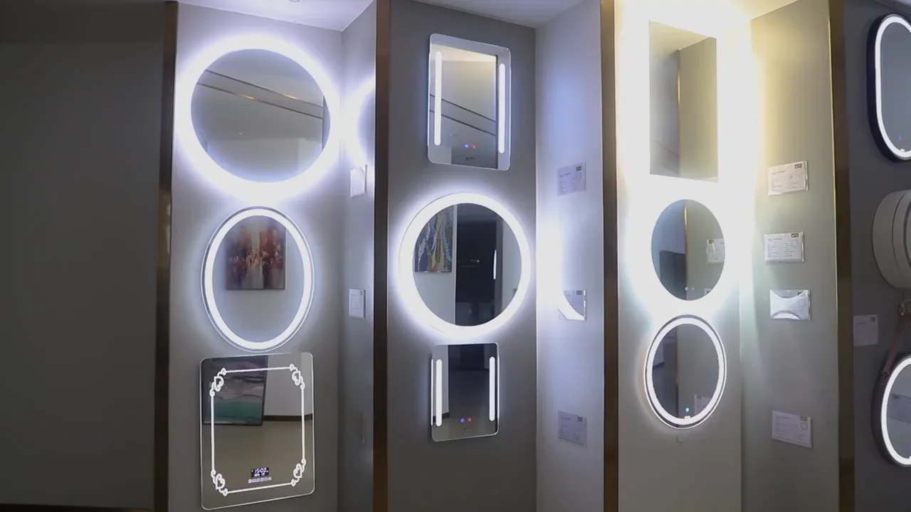 Custom Led Shower Mirror Plug Modern Style Led Light Rectangle Bathroom