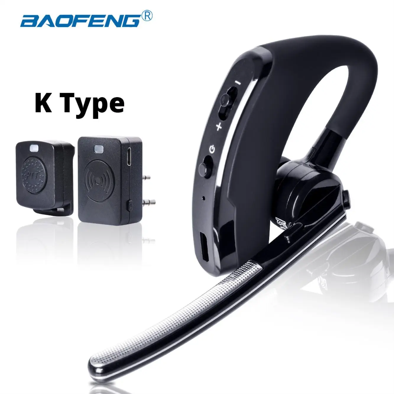 Baofeng Walkie Talkie Headset PTT Wireless Blue tooth Earphone for Two way Radio K Port Wireless headphone for UV 5R 82 8W 888s
