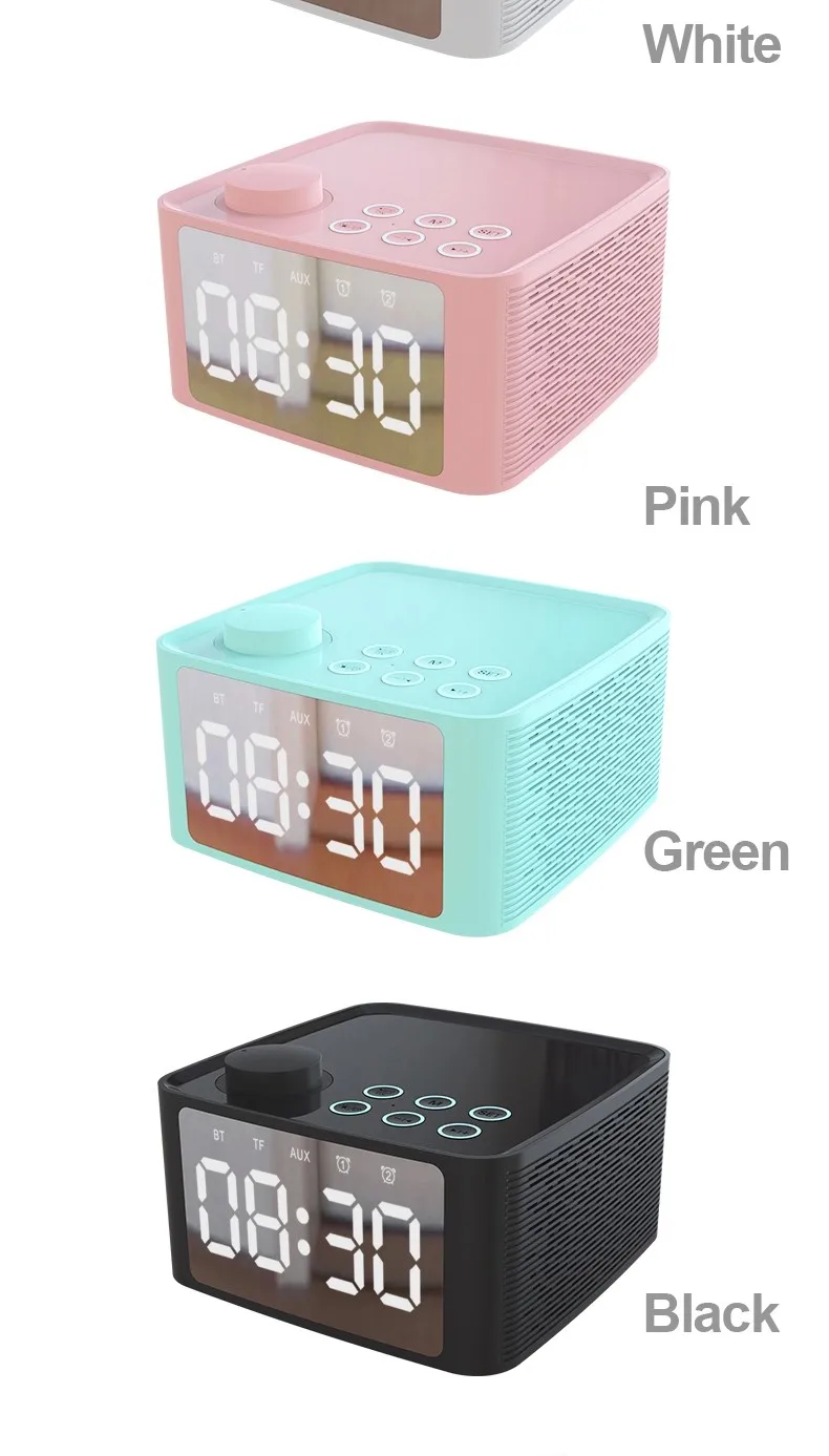 Bluetooth speaker mini portable wireless speaker with mobile phone holder bass sound bluetooth speaker with LED clock - ANKUX Tech Co., Ltd