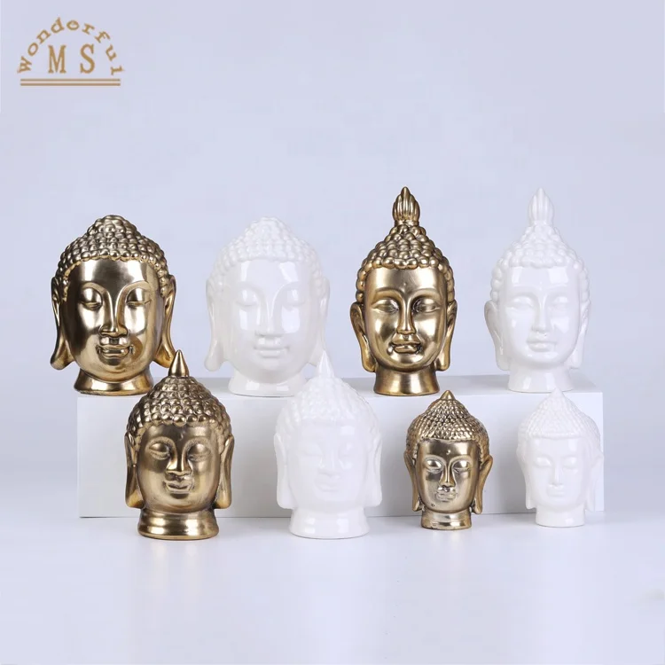 Ceramic Buddha Head and Figurine Tabletop Craft, Ceramic Homeware Art Craft White color,Porcelain Christmas Decoration Figurine