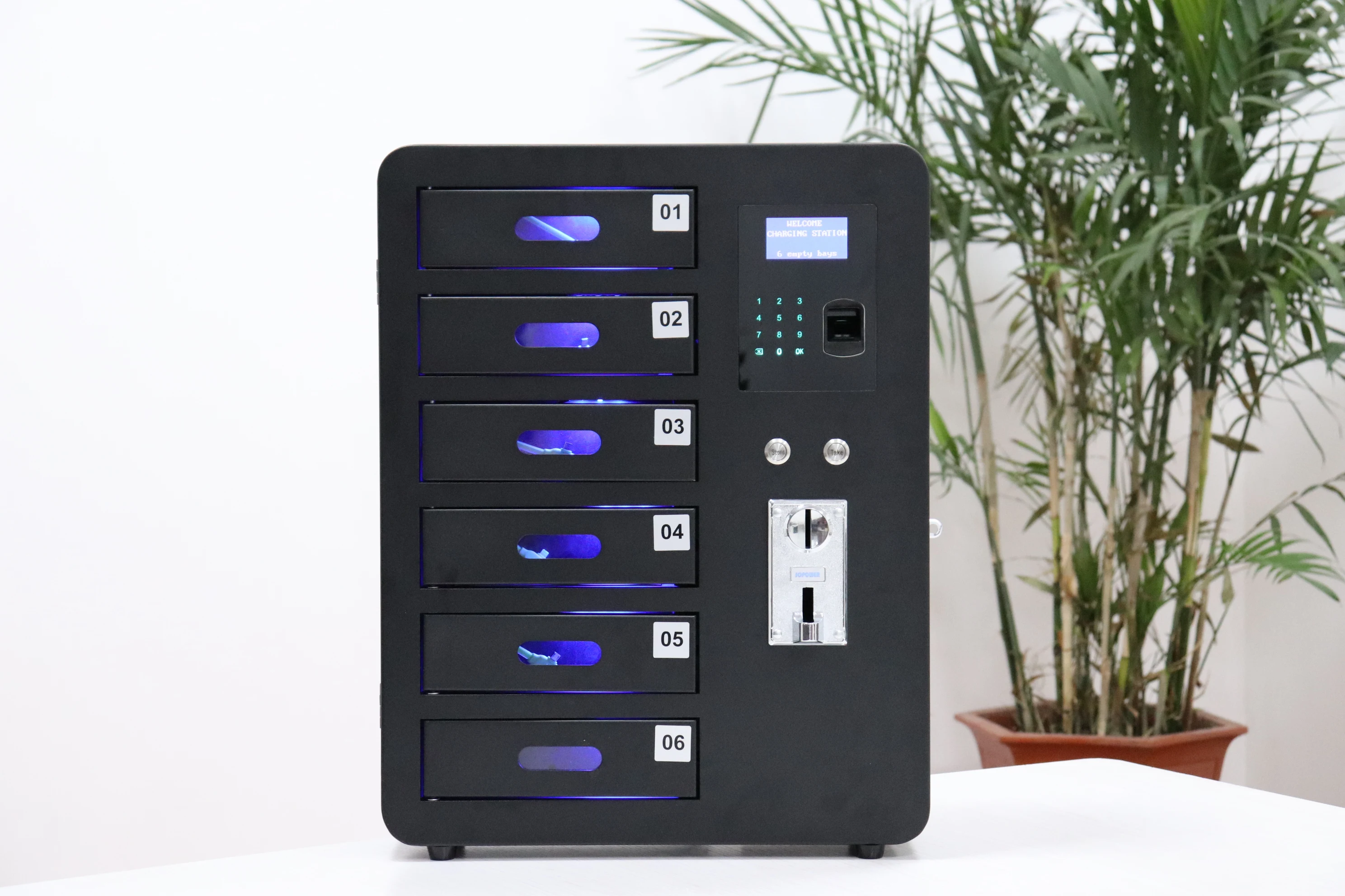 2019 Innovetion 6bay Fingerprint Locker Coin Operated Mobile Phone