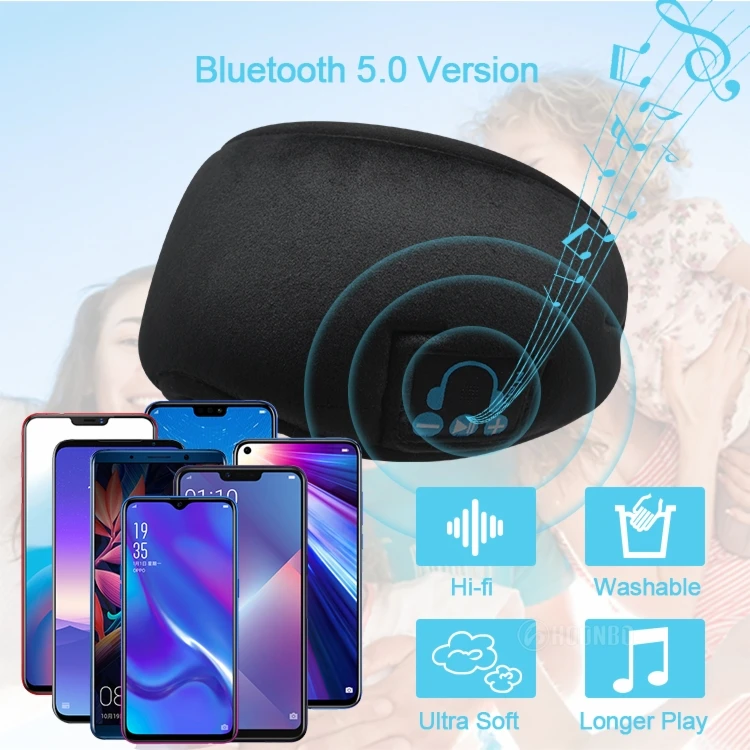 2019 Newest Wireless Smart Music Phone Breathable Custom Bluetooth Cotton 3D Sleeping Eye Mask Headphone
