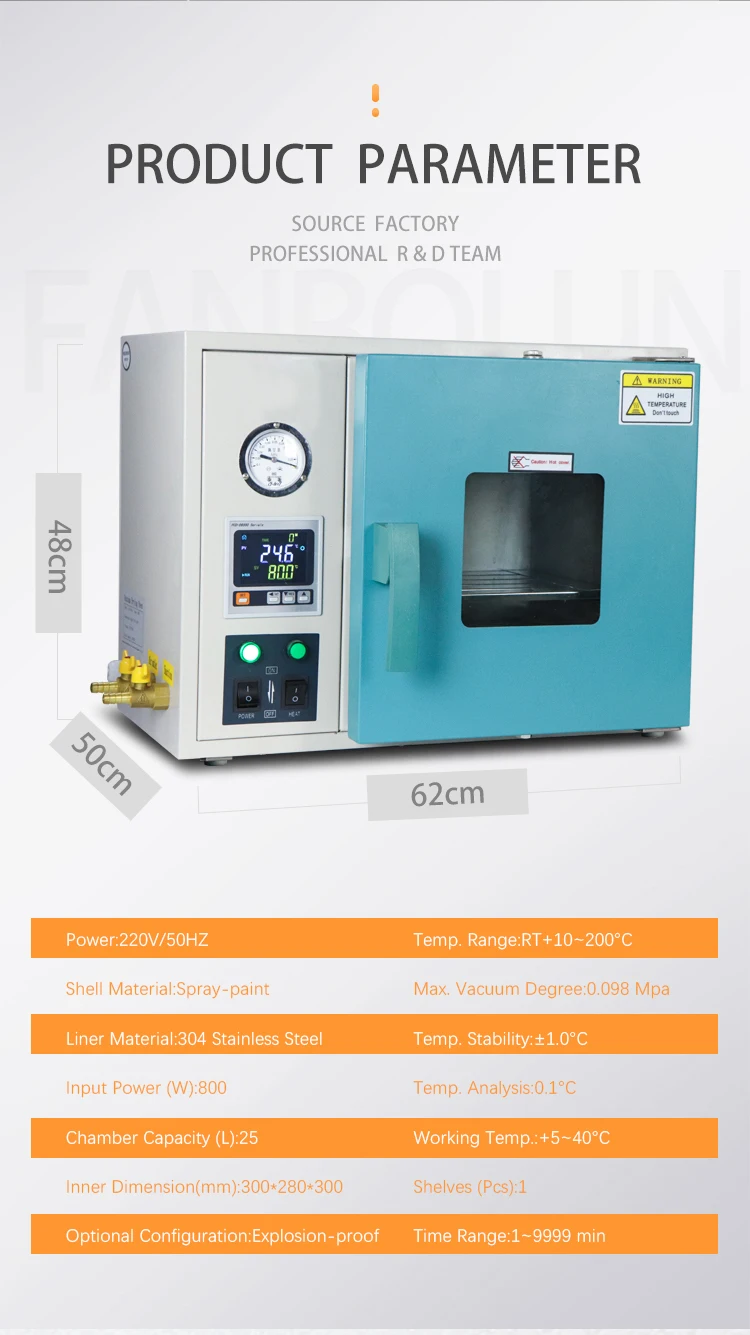 0.9 Cuft 25L Mini Vacuum Drying Oven