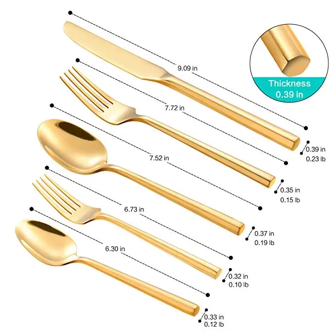 2020 New Style Flatware Thick Hexagon Handle Home Hotel Use Stainless