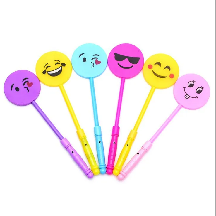 Smile Face Stick Light Up Flashing Emotional Wands Glowing Stick