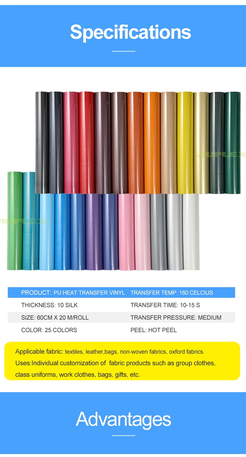 Korea Quality Heat Transfer Vinyl Printable Pu/pvc/glitter Heat