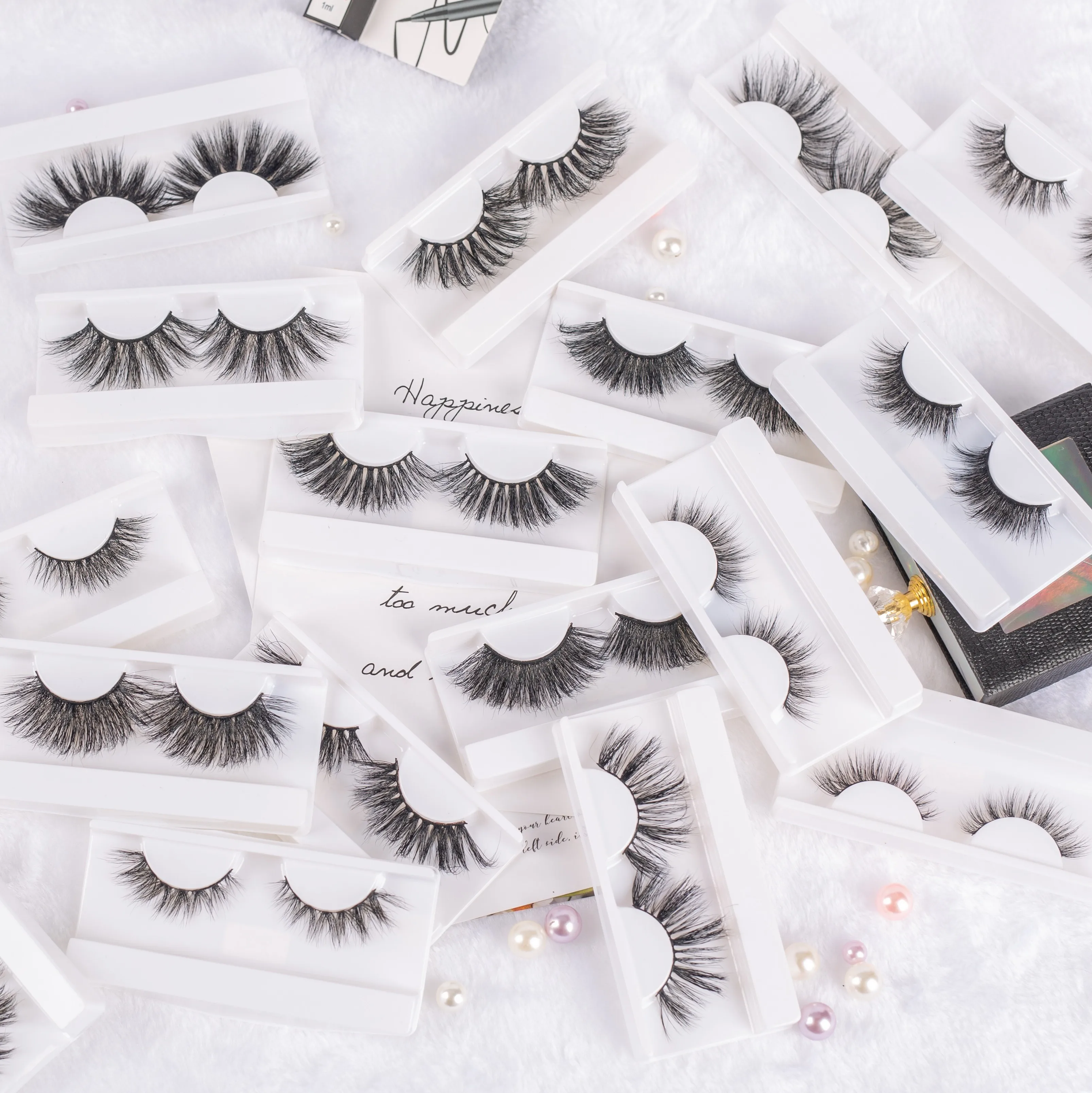 

Eyelash Vendors Mink Multi Layered Eyelashes 3D Daliy Makeup Hand Made Natural BLBBE Fluffy Mink Fur Natural Long,thick OEM ODM, Natural black color