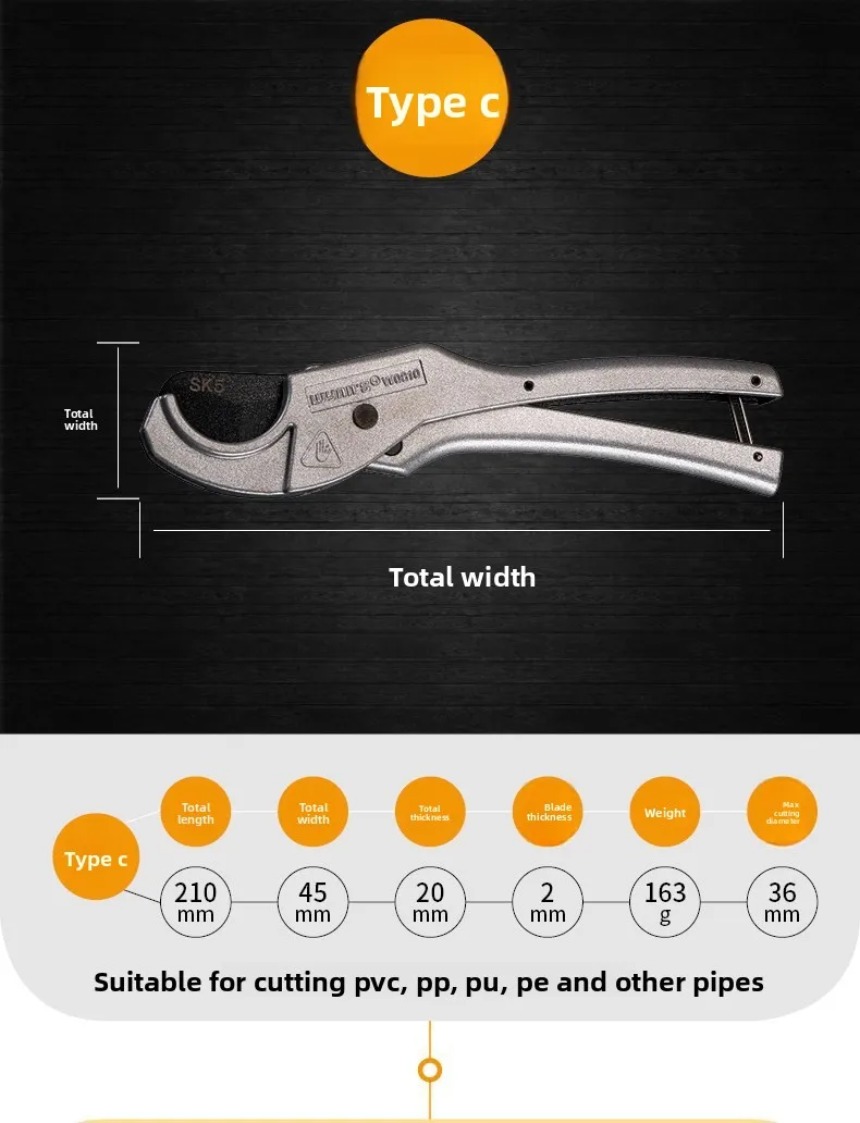 Cutter W201 Power Lion PPR/PVC Pipe Cutter Scissors Special Small Large Quick ...