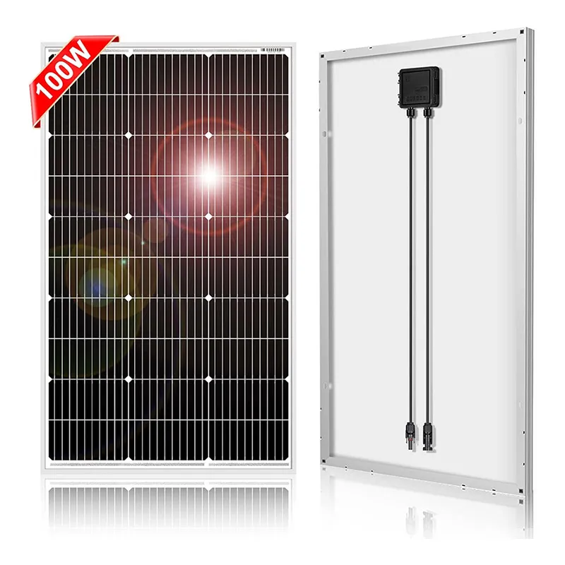 Close-up of MC4 connectors and weatherproof junction box on 12V solar panel