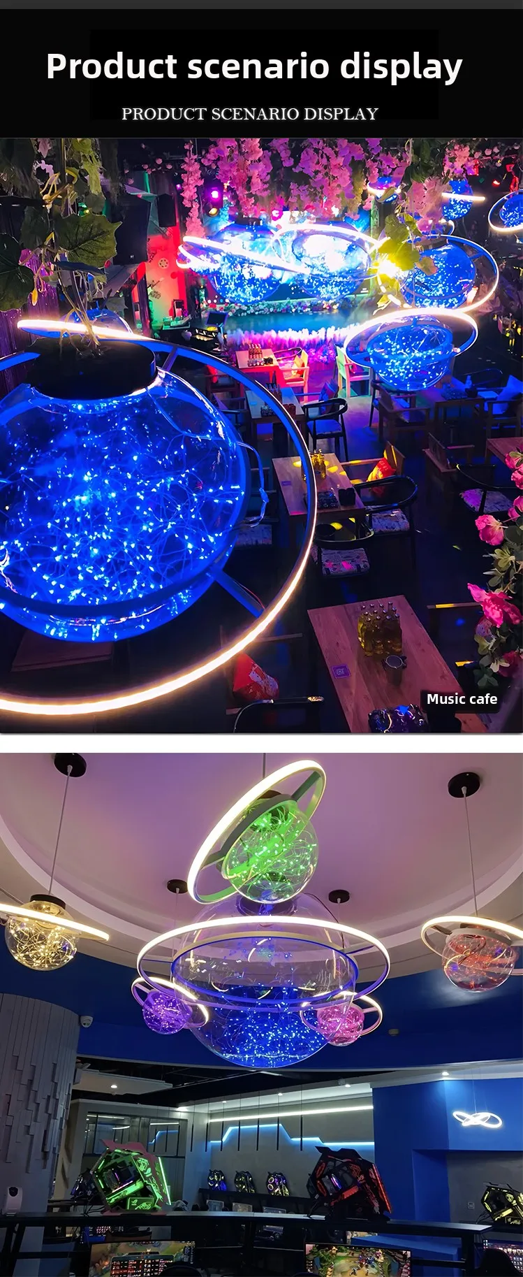 product planet shaped wedding stage decorative lights restaurant chandelier photo area starry sky ball middle sized wedding props-4