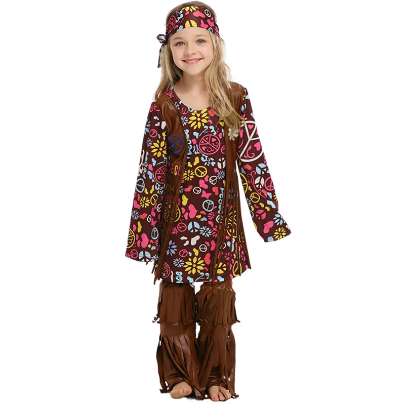 Kids Aboriginal Costume Halloween Primitive Tribe Dress Cosplay Costume ...