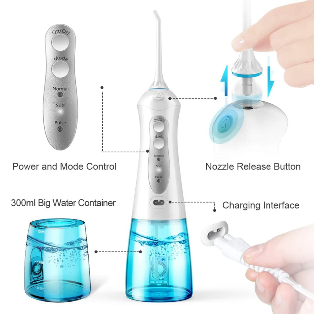 poseidon portable 300ml powerful replacement part usb waterpik cordless plus water flosser electric dental portable irrigator