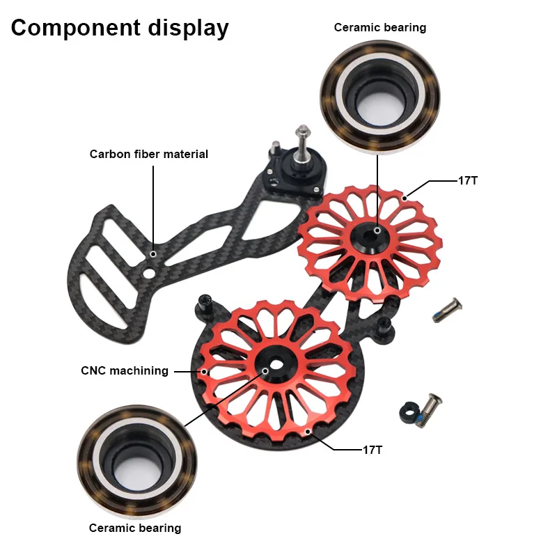 Rear Derailleurs 17t Ceramic Jockey Pulley Bicycle Carbon Fiber For Shimano Ultegra 5800 6800