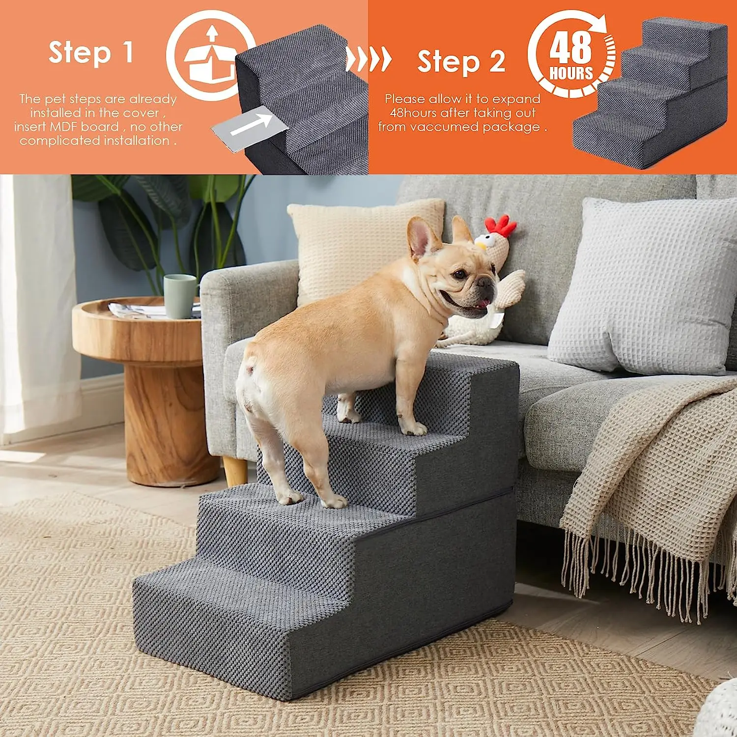 4step Pet Stairs For High Beds And Couch Folding Pet Steps For Small