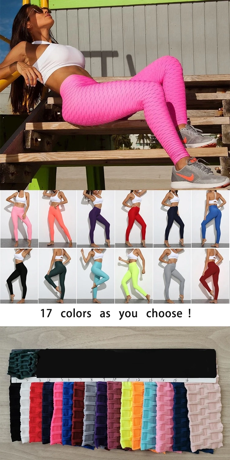 270G thick 17 color custom ladies high waist pants anti-orange peel leggings square opaque texture high waist tight leggings