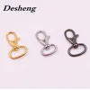 High quality metal spring clip snap dog hook and loop swivel snap hook for buckle rings leash handbag