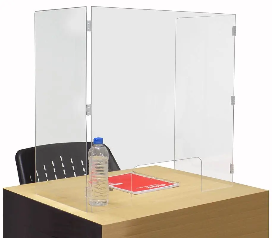 Student Clear Acrylic Desk Shield Folding Sneeze Guard Plexiglass