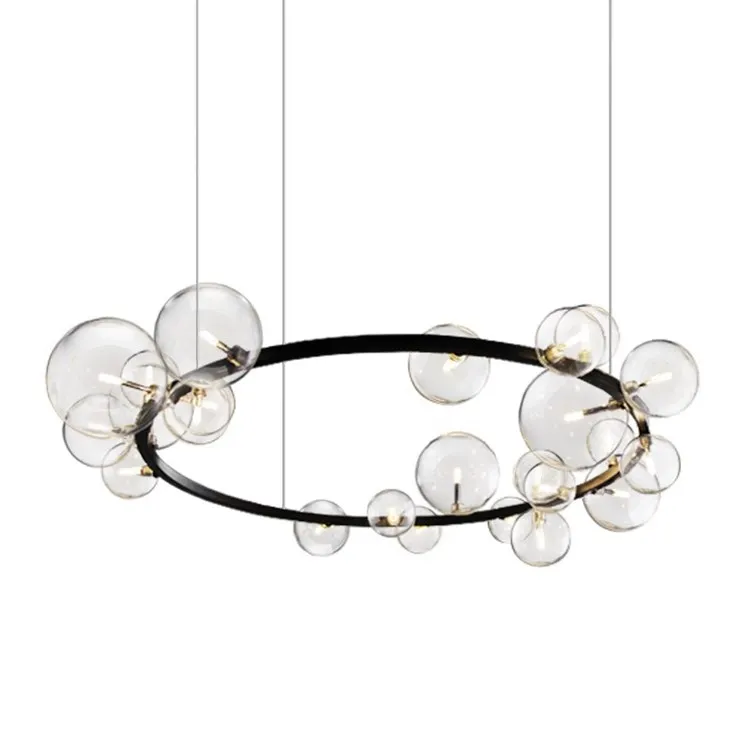 Modern LED Ceiling Chandelier For Dining Room Living room Bar Ring chandelier Glass Bubble G4 Sockets Indoor Home Light Fixtures