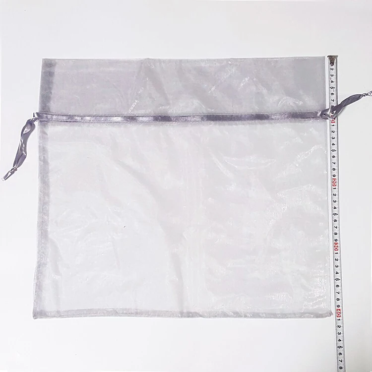 High Quality Gray Organza Pouch for Jewelry Custom Wholesale with Drawstring Sealing Handle for Gift Packaging with Logo
