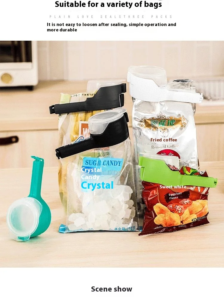 Household Sundries Moisture-Proof Discharge Snack Bag Sealing Clip Tea Food Preservation Plastic Bag Clip Leak-Proof Seal for