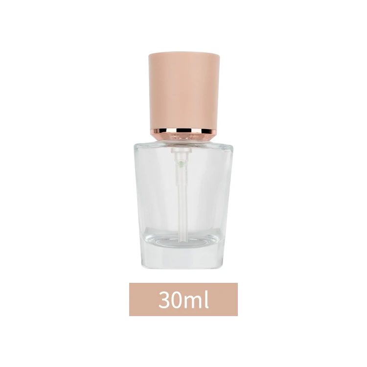 Custom cosmetic 30ml round foundation /serum glass bottles empty makeup packaging personal skincare details