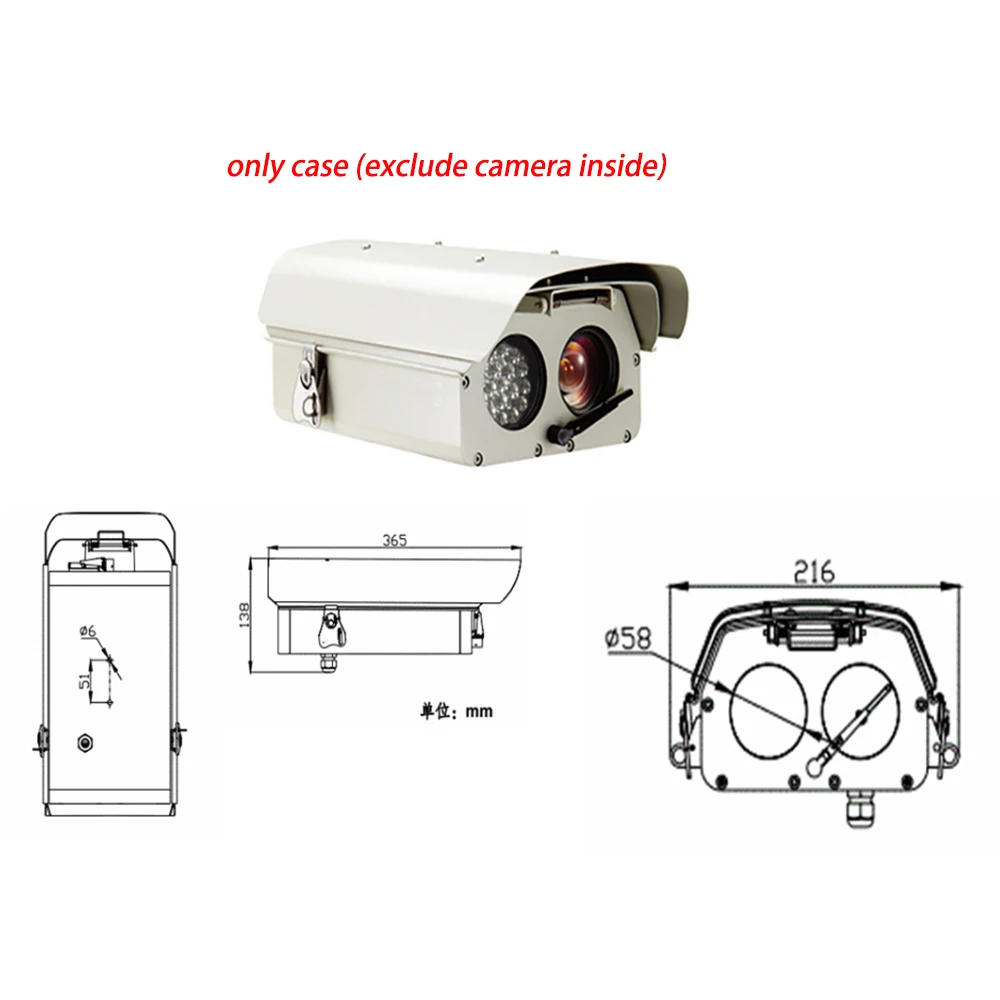 Surveillance Camera Shell Component Dual-window Cctv Camera Housing Cctv Camera Enclosure for Surveillance ...