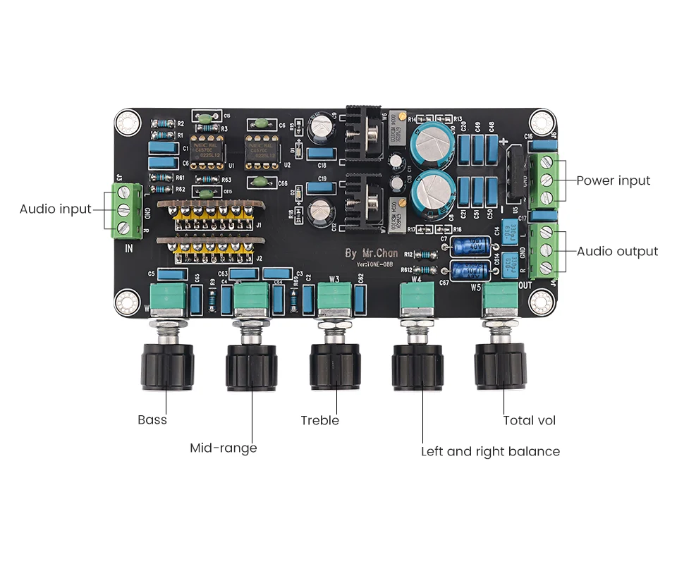 Aiyima Upc4570c Op Amp Preamplifier Volume Tone Opa2604 Ad827jn Lm317