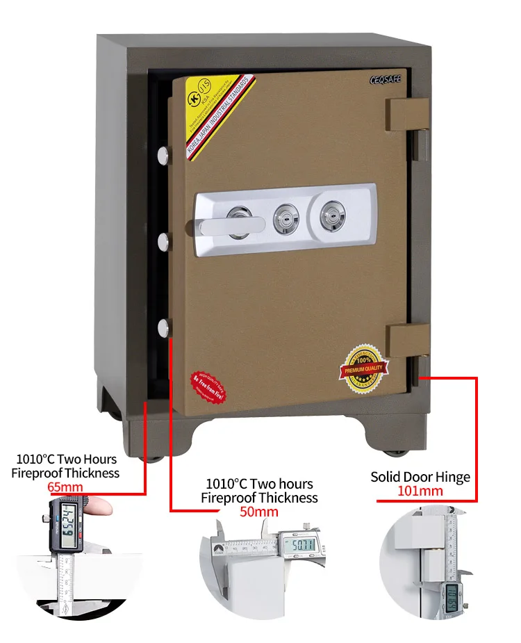 High Strength Fire Proof Security Safes Home Dimensions Waterproof Key Money Safety Box