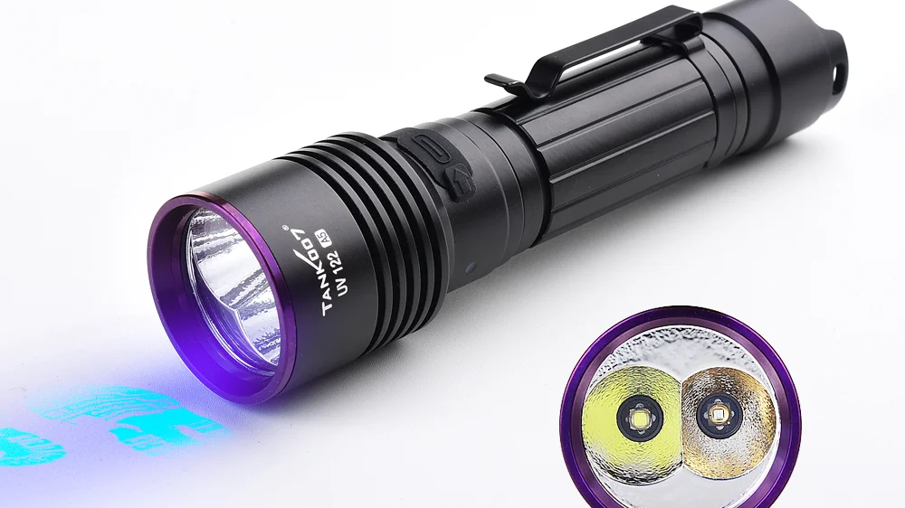 Tank007 Ndt 법의학 듀얼 Led 토치 화이트 Uv 365 플래시 라이트 블랙 라이트 손전등 토치 충전식 365nm ...