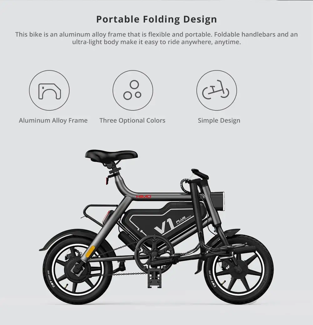 Source HIMO V1 Plus Lithium Mode Electric Folding Bicycle on m.alibaba.com