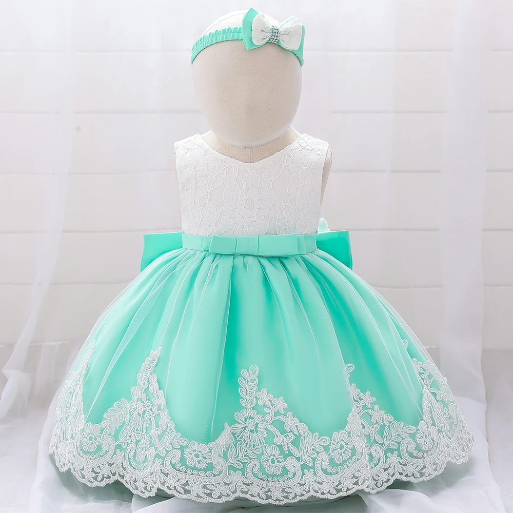 New Modern Lovely Girl Party Dress With Big Bow Kids Floral Clothes