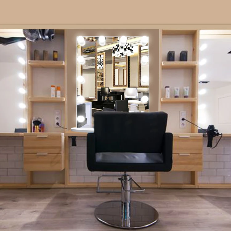 Salón de belleza Muebles Peluquería Espejos LED espejo de berlina con  Estaciones de iluminación peluquería Estación de maquillaje espejo - China Peluquería  Espejos para la Venta, Espejos Salón de Cabello