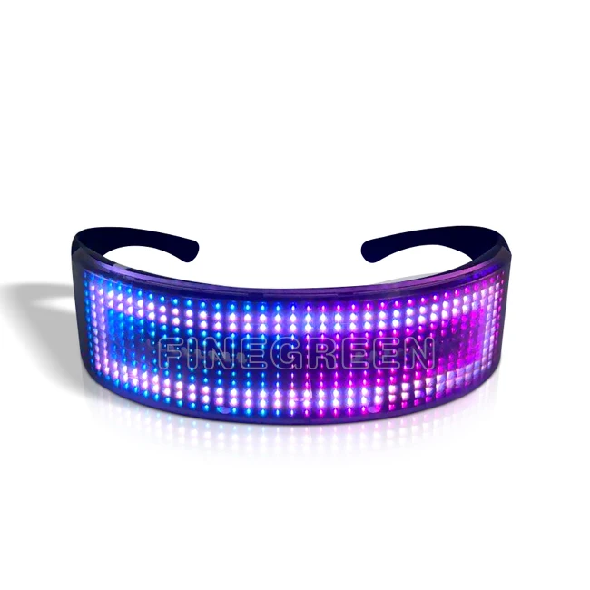 music party Christmas Halloween light up led sunglasses App controlled programmable message display LED sunglasses