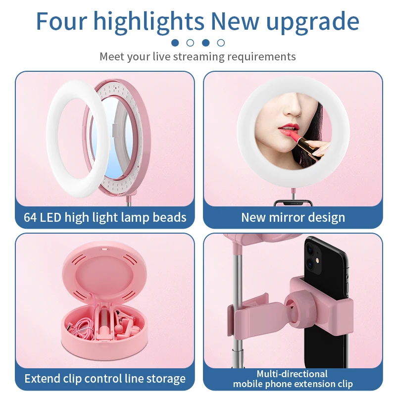 G3  Desktop Makeup Fill Light Led mirror Ring Light For Living Program Beauty light with tripod stand
