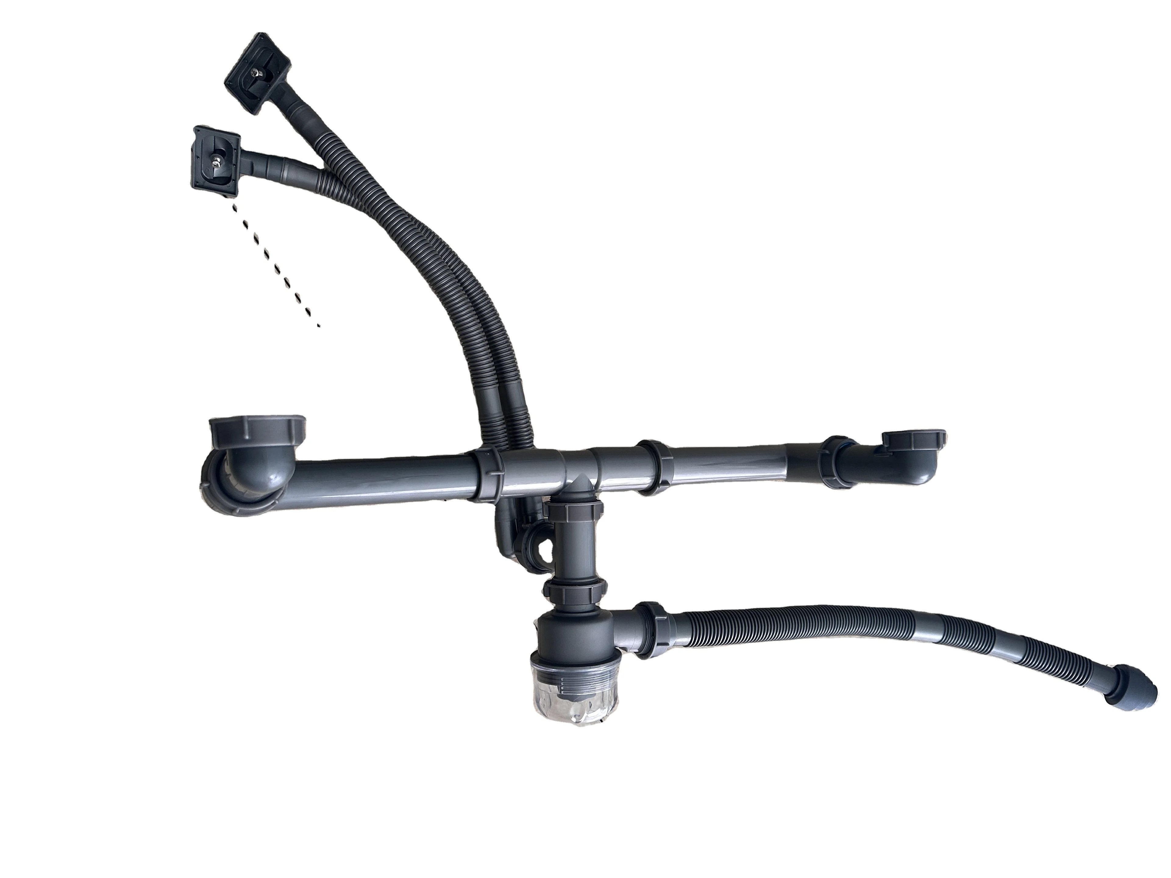 product factory production kitchen sink double slot hard pipe combination diameter spacing 50cm 60cm sink drain-1