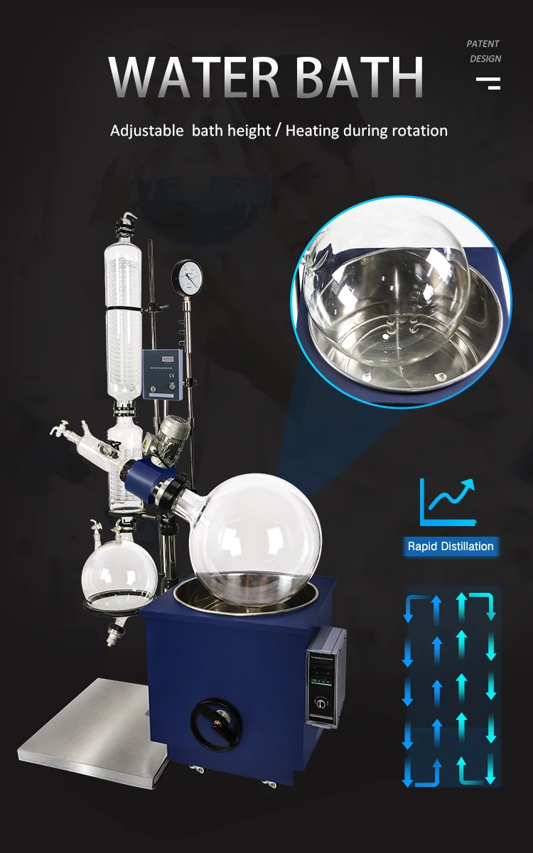 R5002 Chemical Vacuum Distillation & Evaporation Equipment Rotary Evaporator 50L