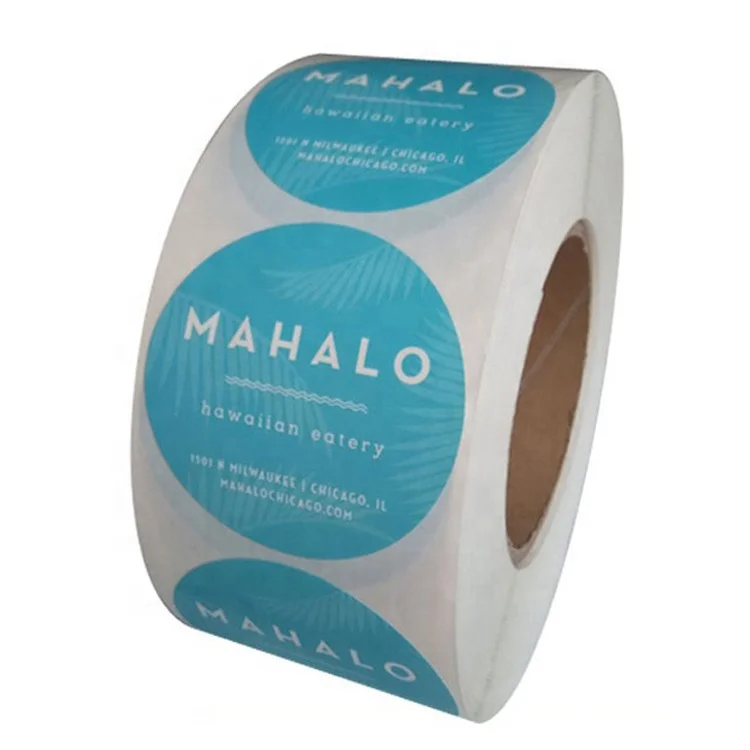 Custom Waterproof Synthetic Paper Bottle Label Sticker,Adhesive Roll Round Circle Logo Label
